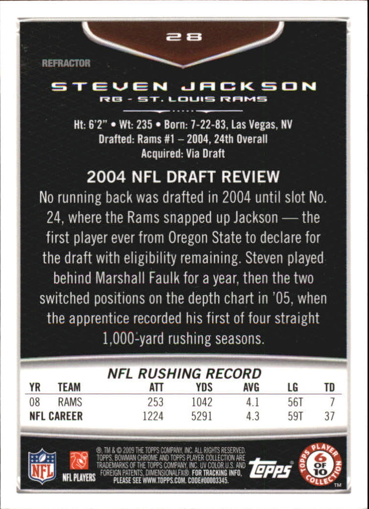 2009 Bowman Chrome Football Part 2 Parallel Refractors Cards - Picture 69 of 217