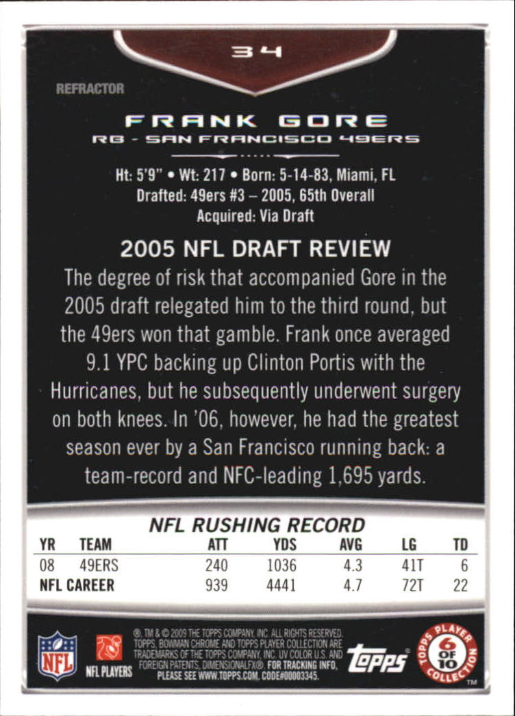 2009 Bowman Chrome Football Part 2 Parallel Refractors Cards - Picture 73 of 217