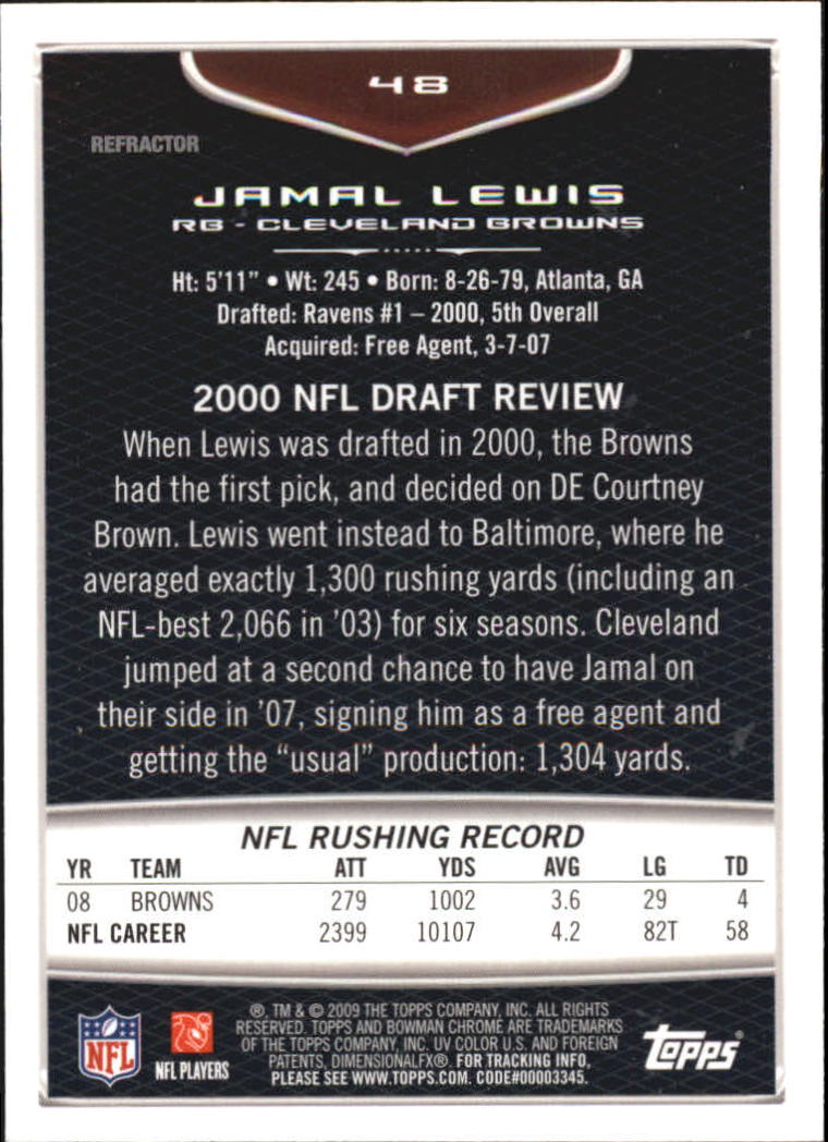 2009 Bowman Chrome Football Part 2 Parallel Refractors Cards - Picture 81 of 217