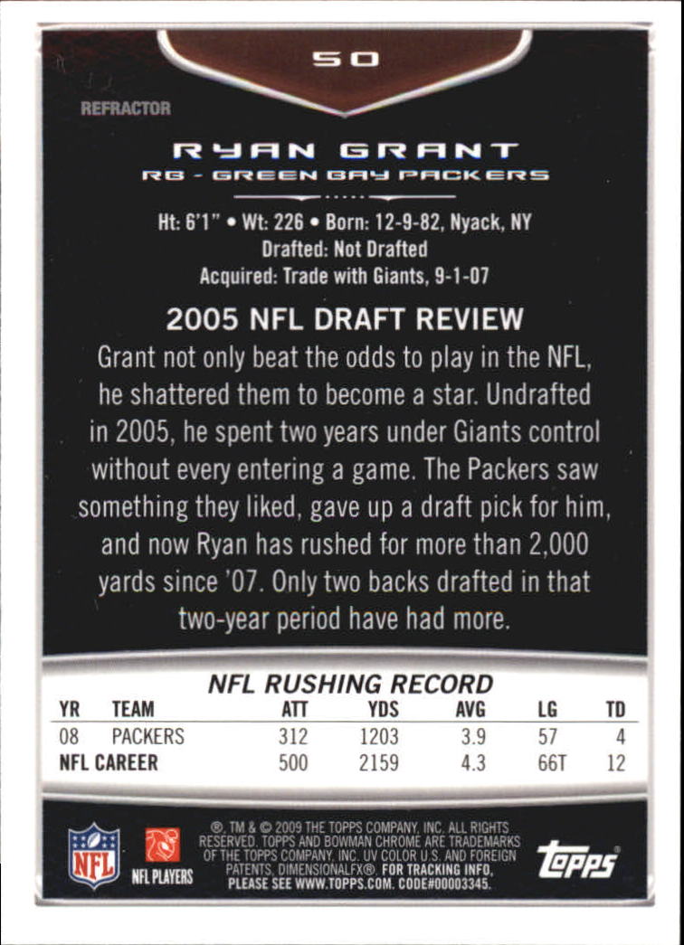 2009 Bowman Chrome Football Part 2 Parallel Refractors Cards - Picture 85 of 217