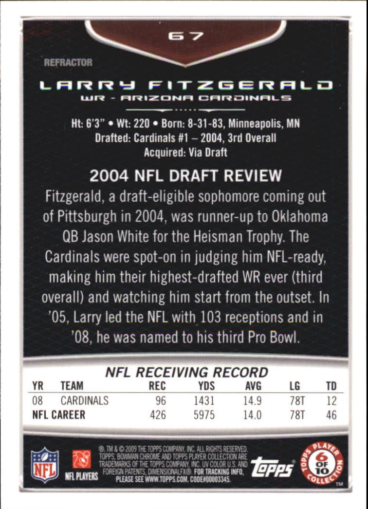 2009 Bowman Chrome Football Part 2 Parallel Refractors Cards - Picture 101 of 217