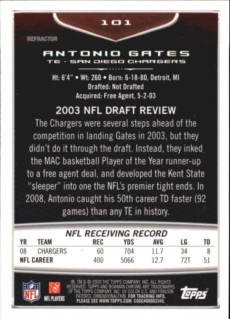 2009 Bowman Chrome Football Part 2 Parallel Refractors Cards - Picture 125 of 217