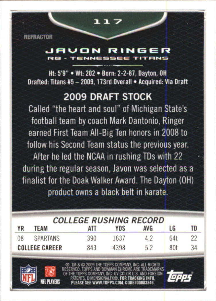 2009 Bowman Chrome Football Part 2 Parallel Refractors Cards - Picture 133 of 217