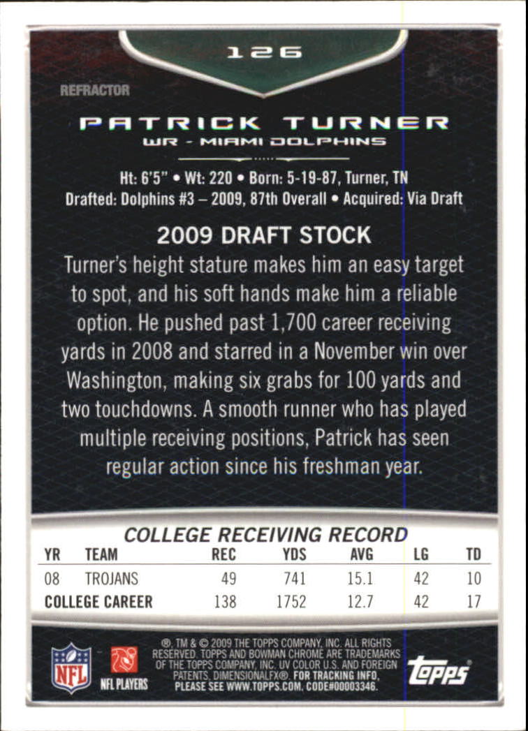 2009 Bowman Chrome Football Part 2 Parallel Refractors Cards - Picture 141 of 217