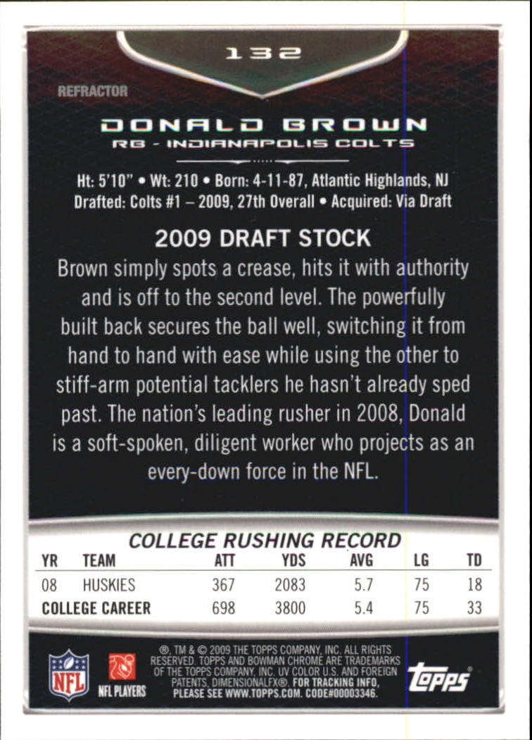 2009 Bowman Chrome Football Part 2 Parallel Refractors Cards - Picture 149 of 217