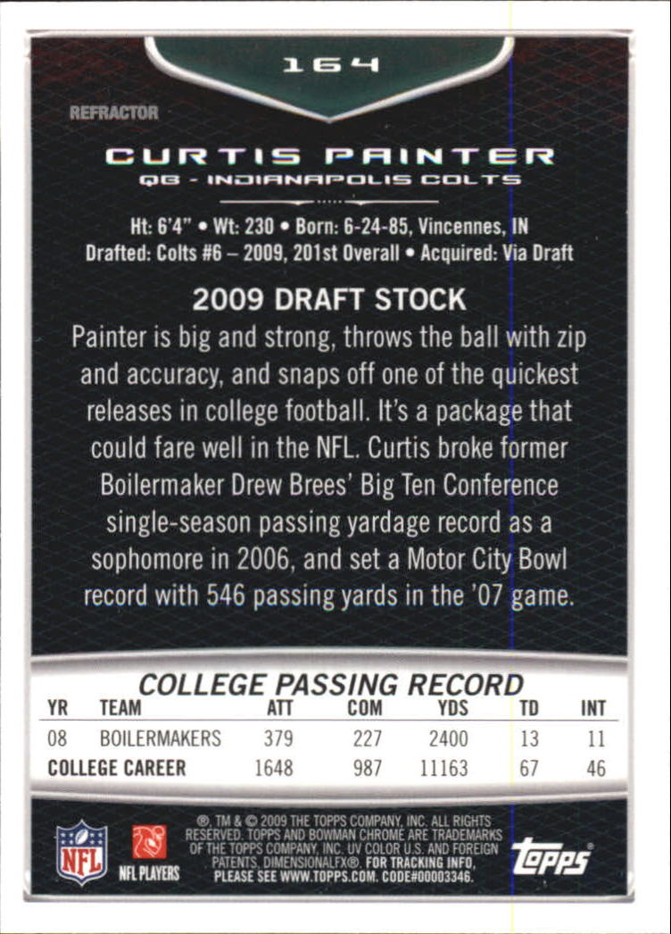 2009 Bowman Chrome Football Part 2 Parallel Refractors Cards - Picture 177 of 217