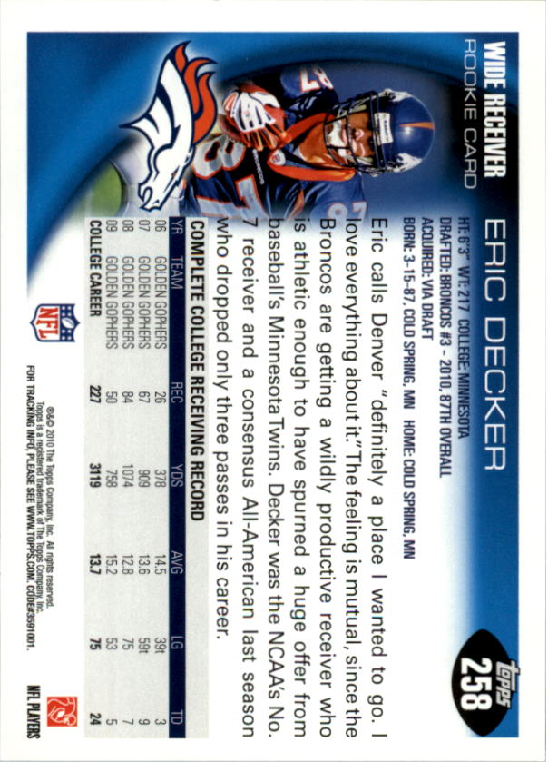 2010 Topps Football Part 1 - Picture 493 of 501