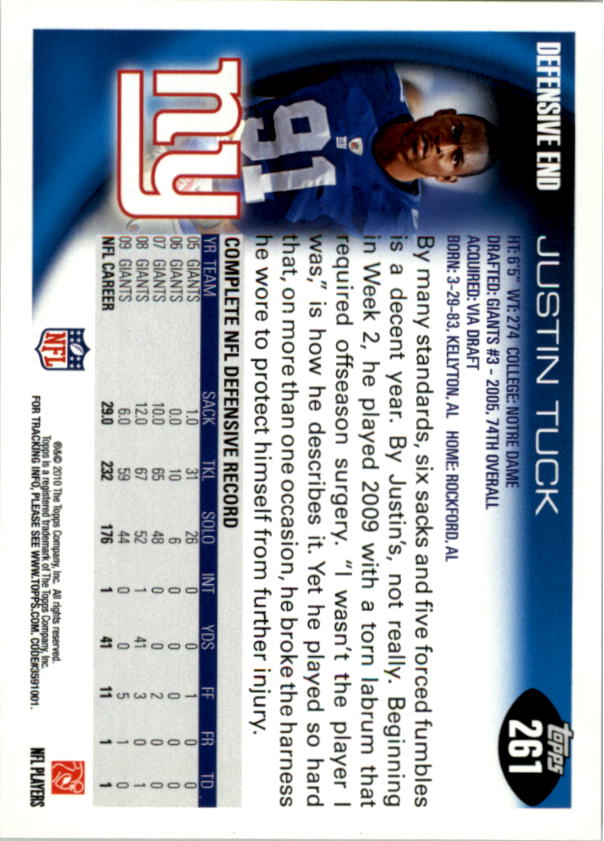 2010 Topps Football Part 1 - Picture 499 of 501