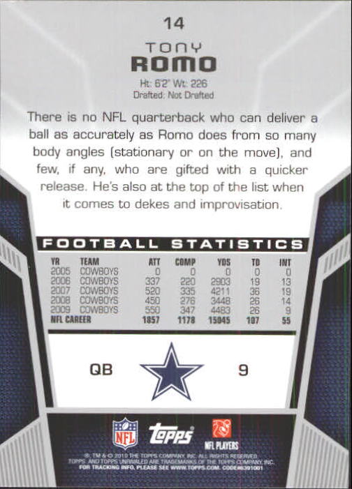 2010 Topps Unrivaled Football Card Pick - Picture 29 of 217
