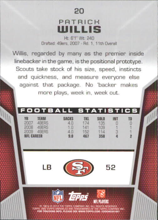 2010 Topps Unrivaled Football Card Pick - Picture 41 of 217