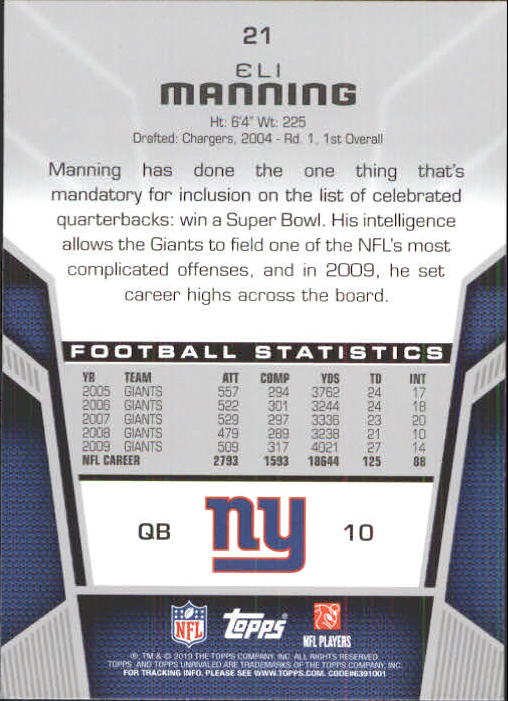 2010 Topps Unrivaled Football Card Pick - Picture 43 of 217