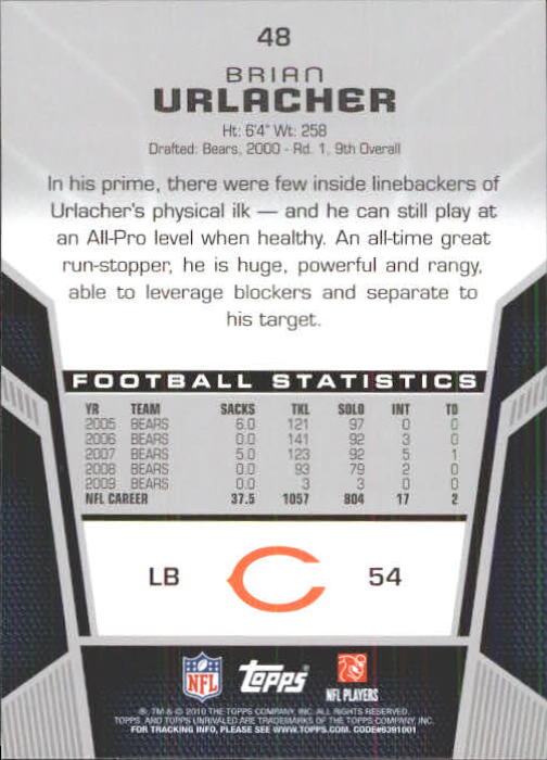2010 Topps Unrivaled Football Card Pick - Picture 97 of 217