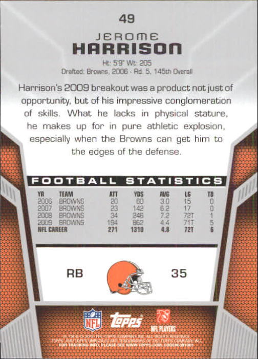 2010 Topps Unrivaled Football Card Pick - Picture 99 of 217