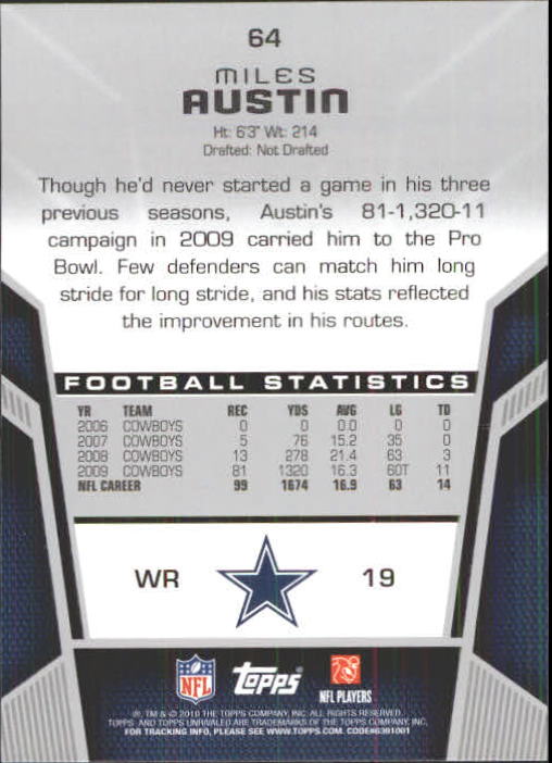 2010 Topps Unrivaled Football Card Pick - Picture 129 of 217