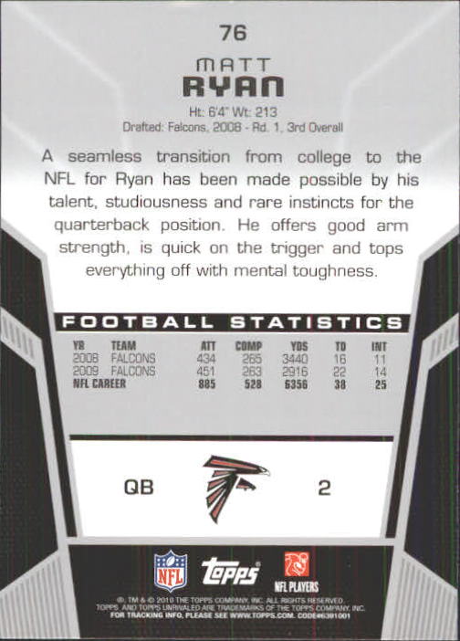 2010 Topps Unrivaled Football Card Pick - Picture 153 of 217