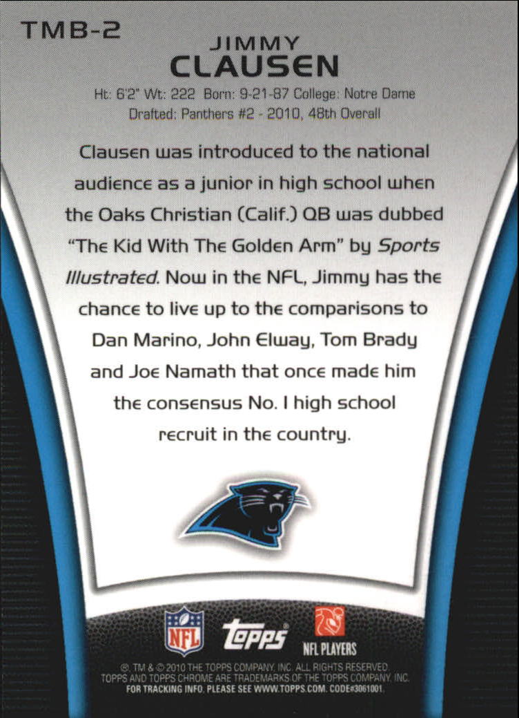 2010 Topps Chrome Football Part 3 Insert and Rookie Autograph Cards - Picture 77 of 81