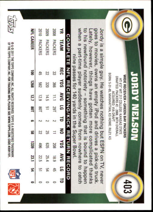 A1482- 2011 Topps Football Cards 252-440 +Rookies -You Pick- 15+ FREE US SHIP - Picture 293 of 487