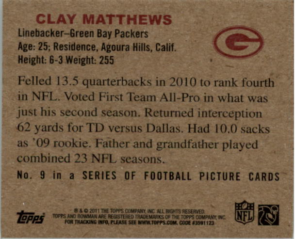 A1482- 2011 Topps Football Cards 252-440 +Rookies -You Pick- 15+ FREE US SHIP - Picture 371 of 487