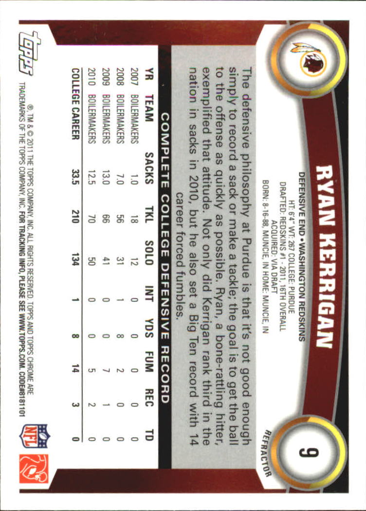 2011 Topps Chrome Football Part 2 Parallel Refractors Cards - Picture 51 of 177
