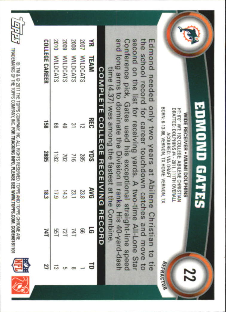 2011 Topps Chrome Football Part 2 Parallel Refractors Cards - Picture 57 of 177
