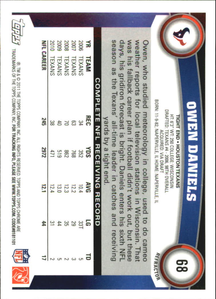 2011 Topps Chrome Football Part 2 Parallel Refractors Cards - Picture 71 of 177