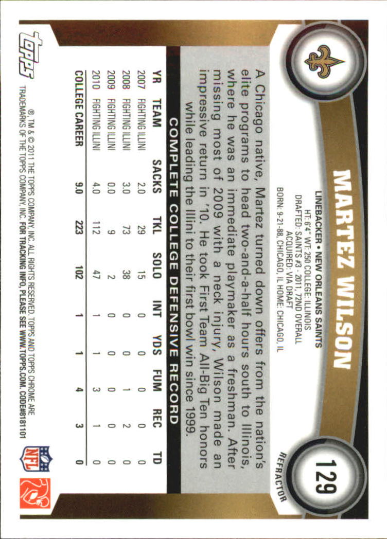 2011 Topps Chrome Football Part 2 Parallel Refractors Cards - Picture 89 of 177