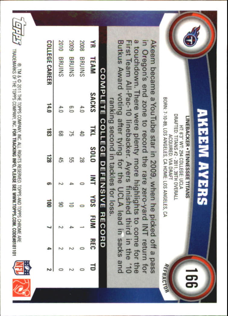2011 Topps Chrome Football Part 2 Parallel Refractors Cards - Picture 95 of 177