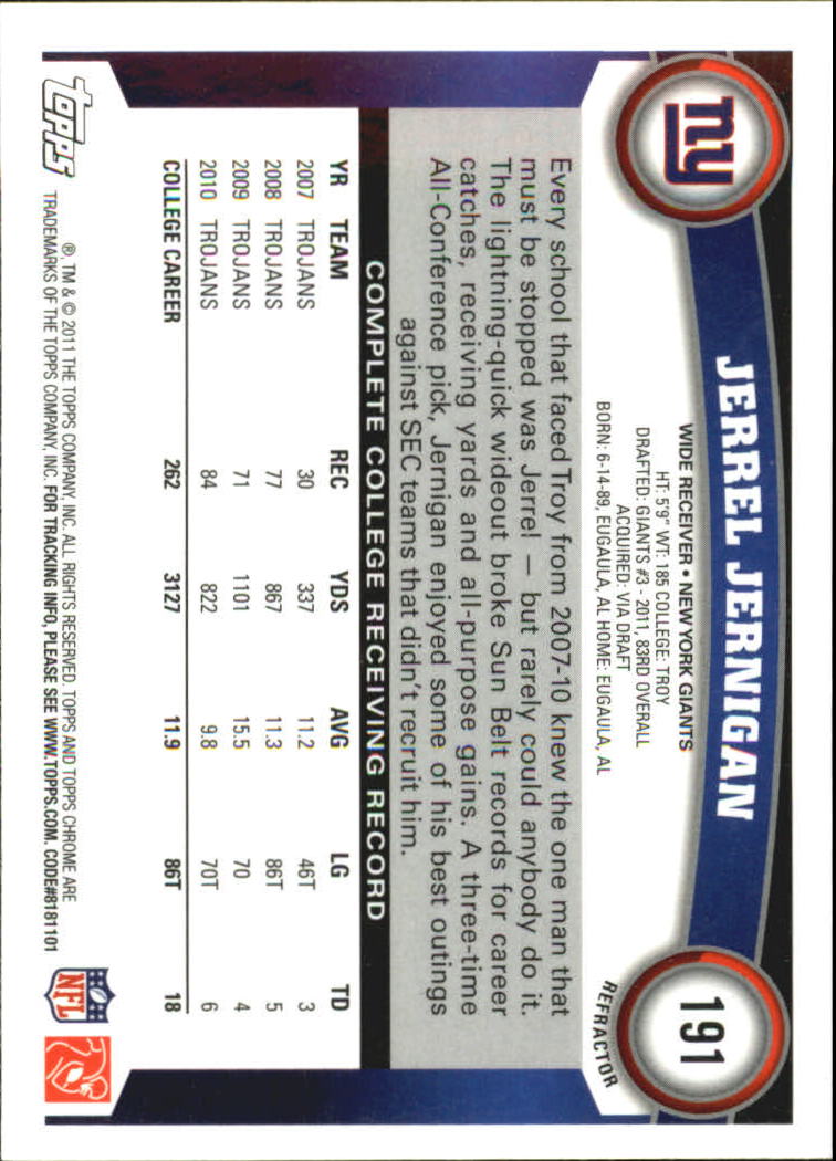2011 Topps Chrome Football Part 2 Parallel Refractors Cards - Picture 97 of 177