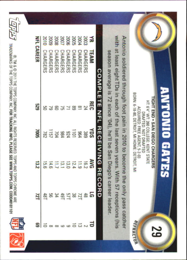2011 Topps Chrome Football Part 2 Parallel Refractors Cards - Picture 7 of 177