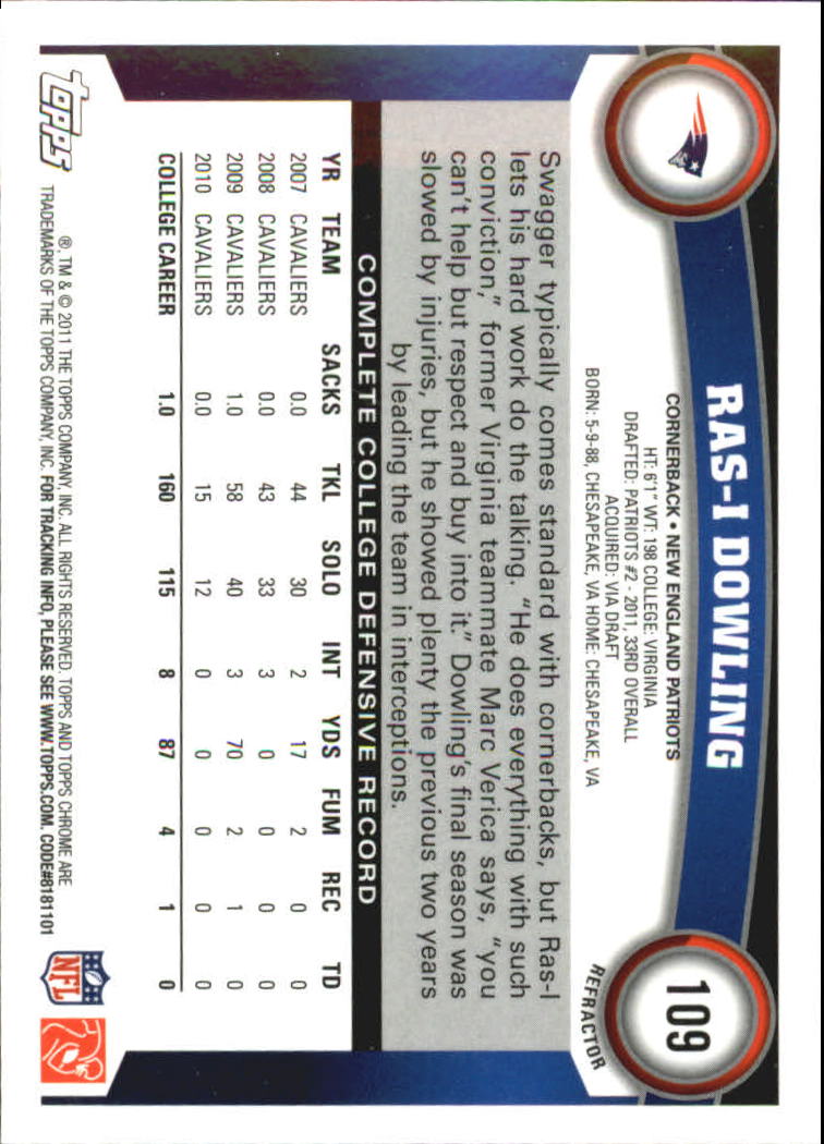 2011 Topps Chrome Football Part 2 Parallel Refractors Cards - Picture 17 of 177