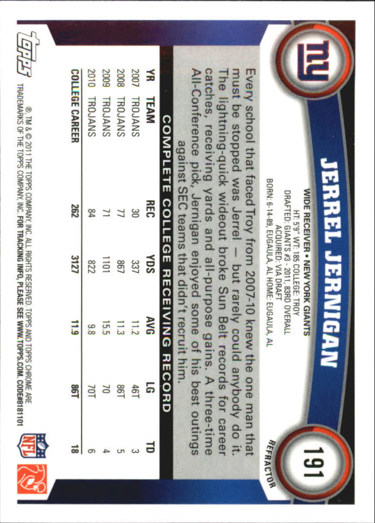2011 Topps Chrome Football Part 2 Parallel Refractors Cards - Picture 33 of 177