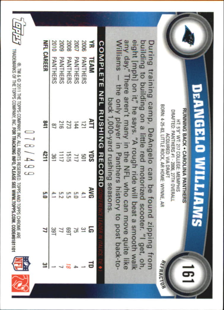 2011 Topps Chrome Football Part 2 Parallel Refractors Cards - Picture 43 of 177