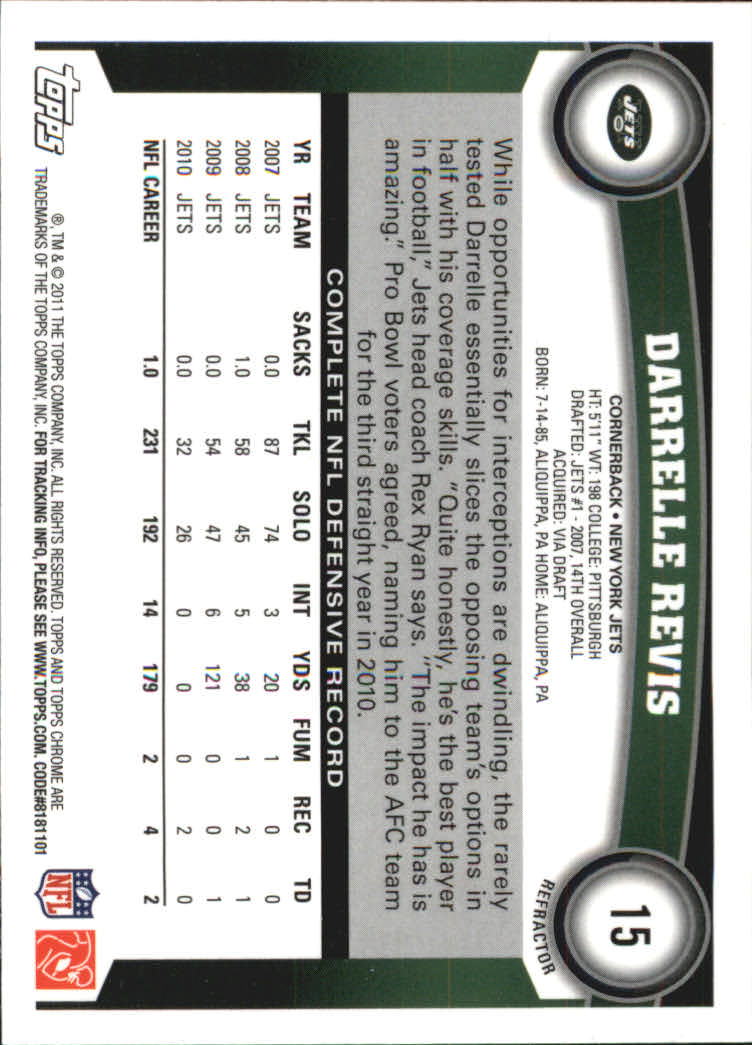 2011 Topps Chrome Football Part 2 Parallel Refractors Cards - Picture 109 of 177