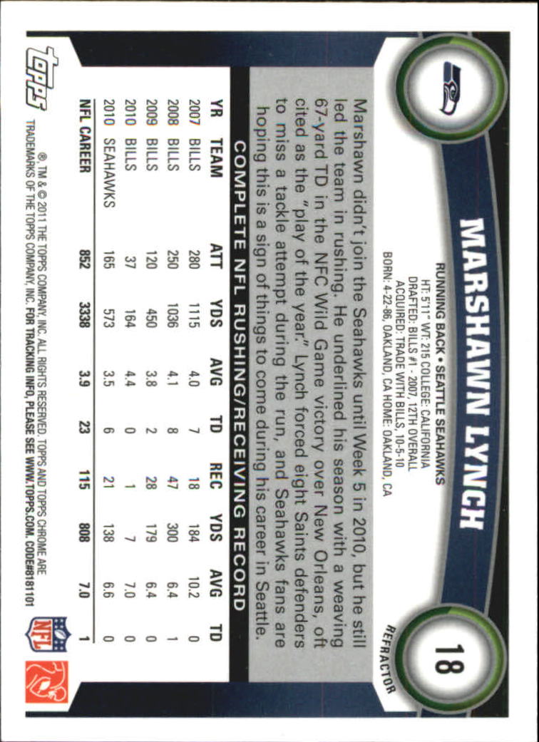 2011 Topps Chrome Football Part 2 Parallel Refractors Cards - Picture 111 of 177