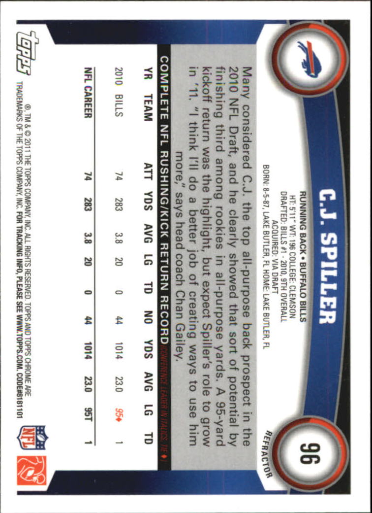 2011 Topps Chrome Football Part 2 Parallel Refractors Cards - Picture 131 of 177