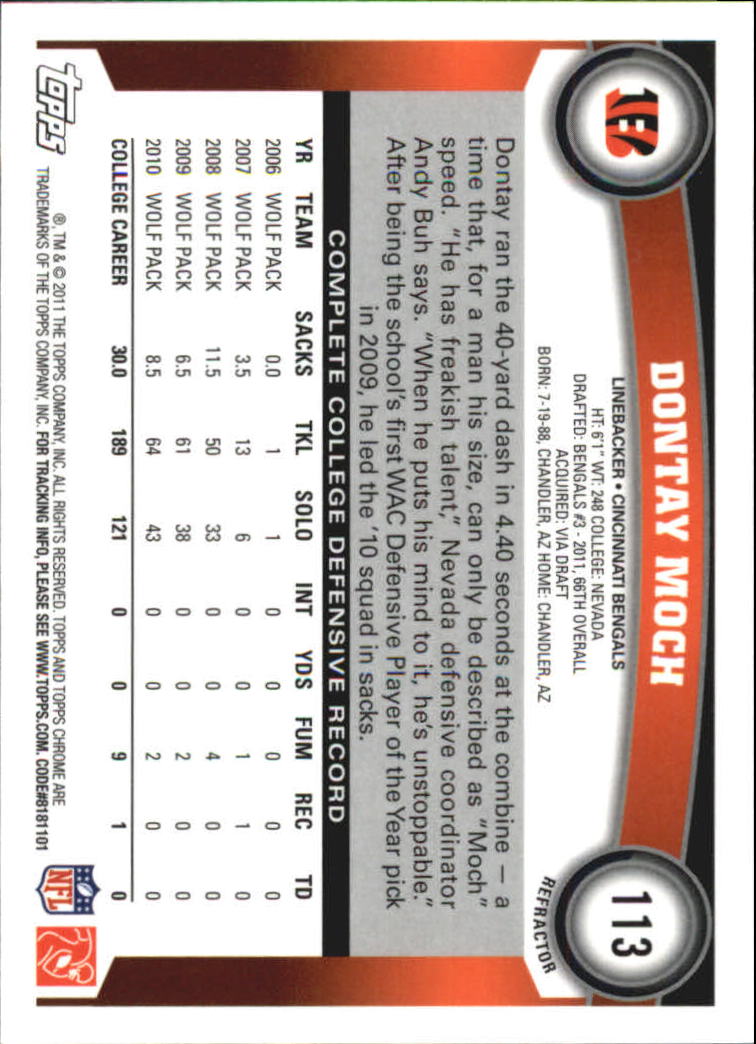 2011 Topps Chrome Football Part 2 Parallel Refractors Cards - Picture 137 of 177