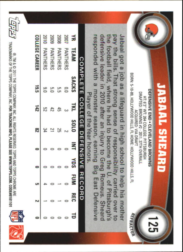 2011 Topps Chrome Football Part 2 Parallel Refractors Cards - Picture 141 of 177