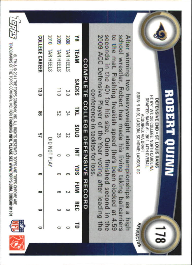 2011 Topps Chrome Football Part 2 Parallel Refractors Cards - Picture 161 of 177