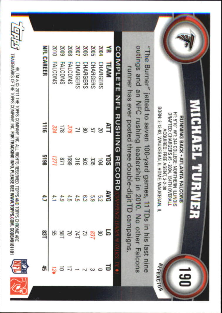 2011 Topps Chrome Football Part 2 Parallel Refractors Cards - Picture 165 of 177