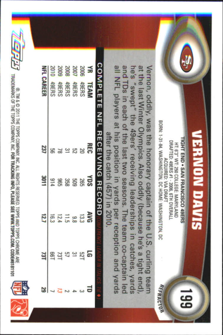 2011 Topps Chrome Football Part 2 Parallel Refractors Cards - Picture 171 of 177