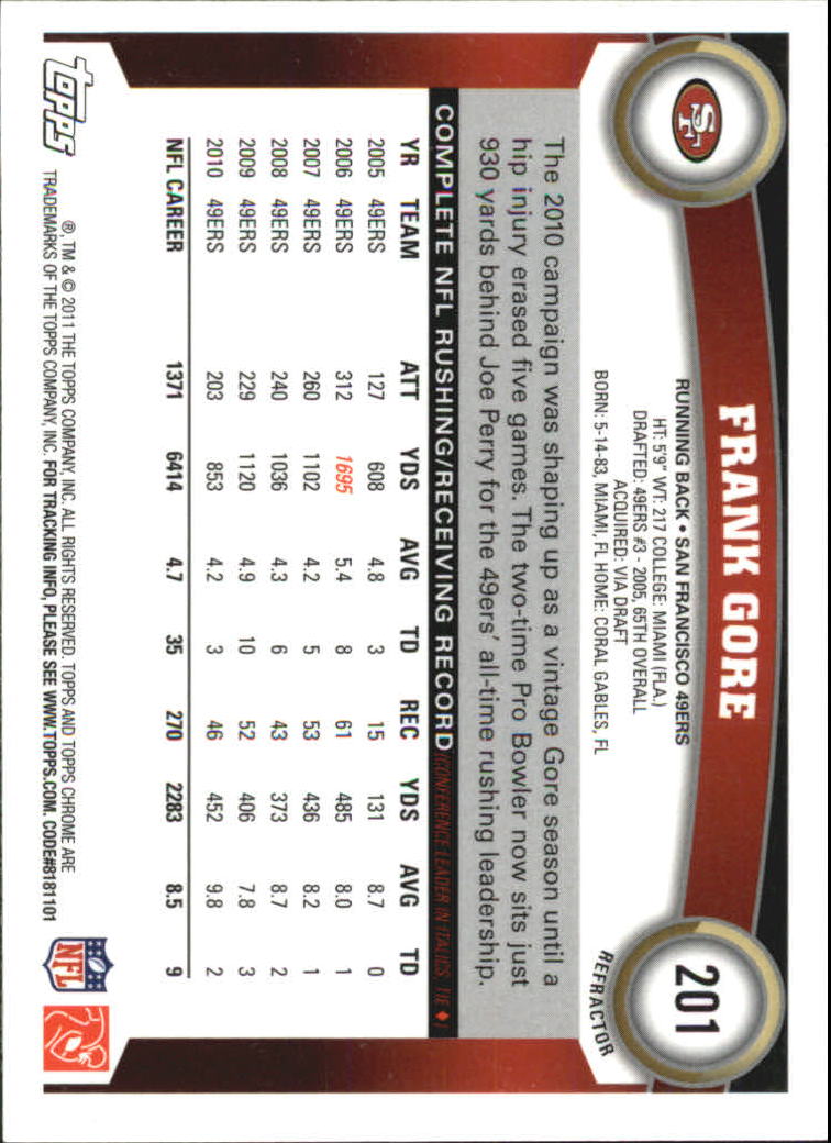 2011 Topps Chrome Football Part 2 Parallel Refractors Cards - Picture 173 of 177