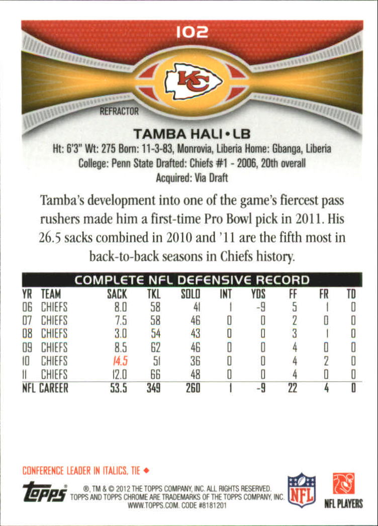 2012 Topps Chrome Football Part 2 Regular Refractors Parallel Cards - Picture 76 of 168