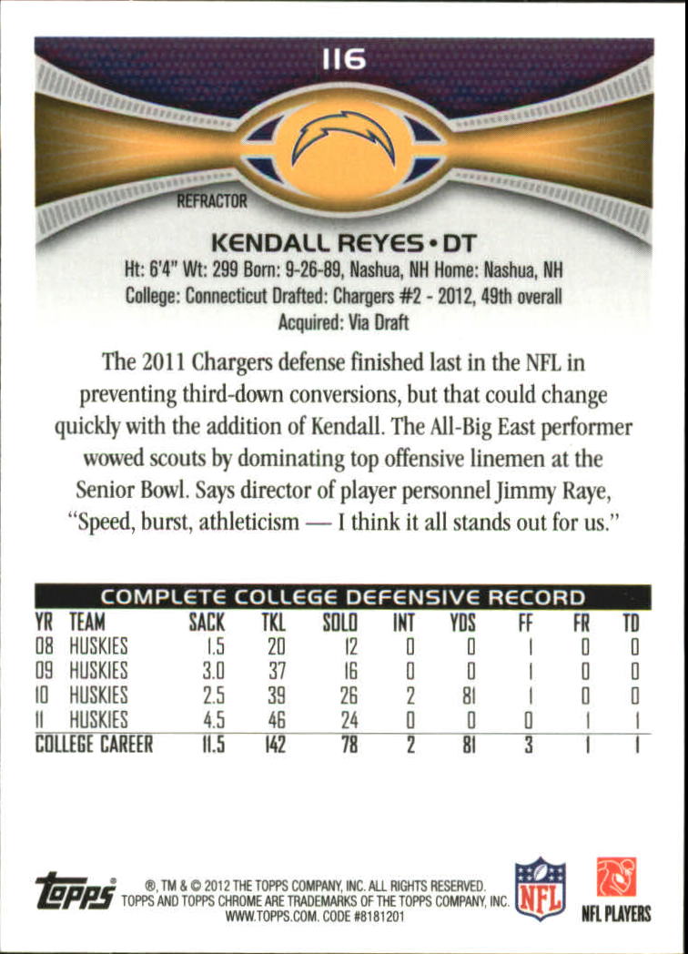 2012 Topps Chrome Football Part 2 Regular Refractors Parallel Cards - Picture 86 of 168
