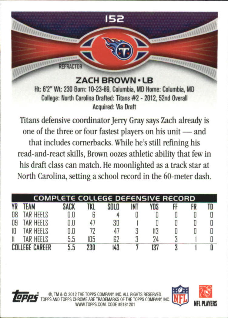 2012 Topps Chrome Football Part 2 Regular Refractors Parallel Cards - Picture 114 of 168