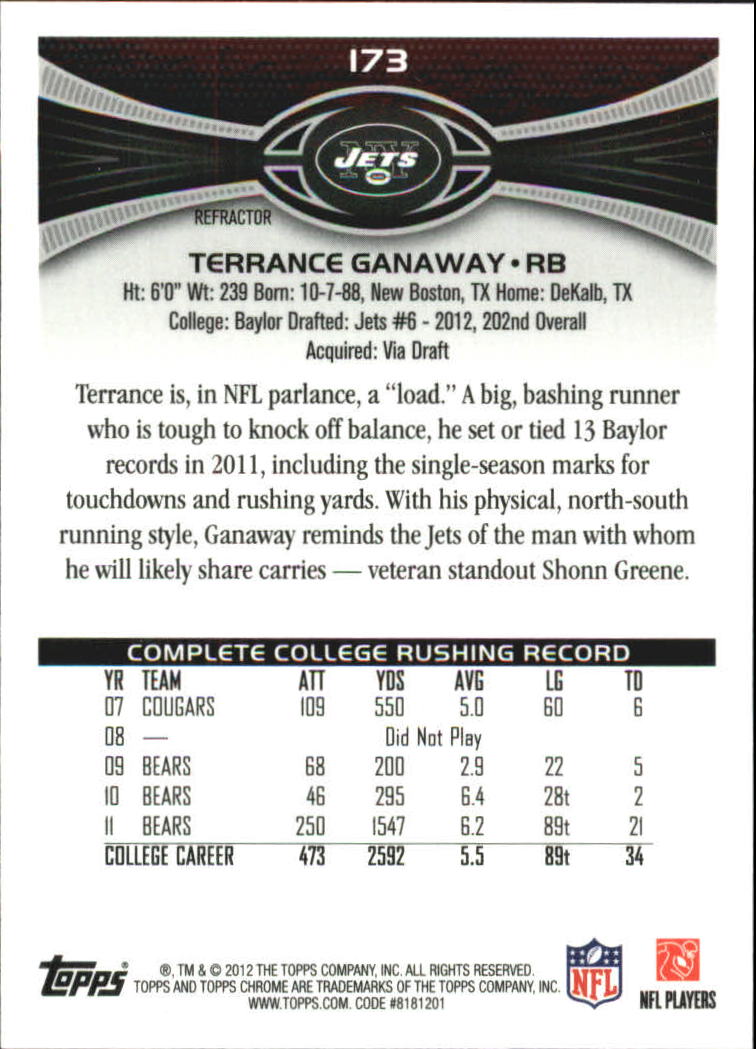 2012 Topps Chrome Football Part 2 Regular Refractors Parallel Cards - Picture 128 of 168