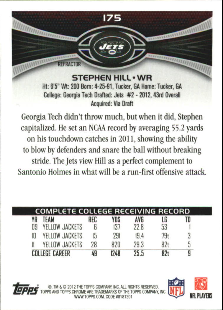 2012 Topps Chrome Football Part 2 Regular Refractors Parallel Cards - Picture 132 of 168