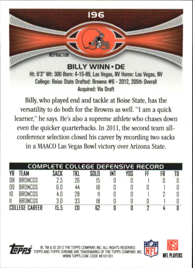 2012 Topps Chrome Football Part 2 Regular Refractors Parallel Cards - Picture 148 of 168
