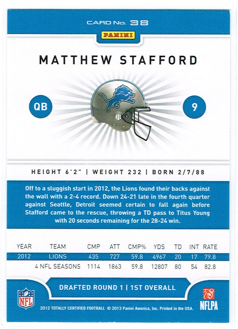 A8185- 2012 Totally Certified Football Cards 1-100 - You Pick - 15+ FREE SHIP - Picture 67 of 157
