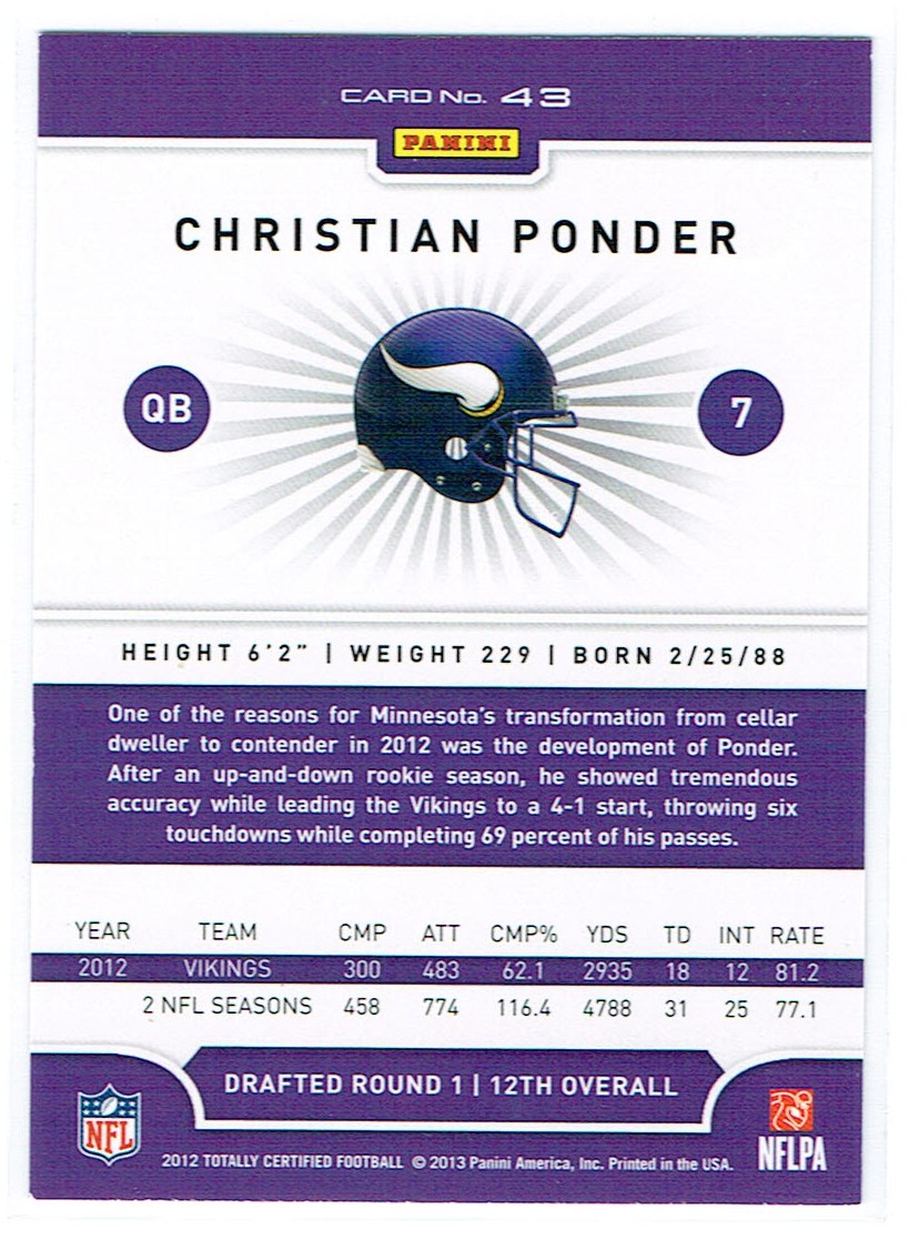 A8185- 2012 Totally Certified Football Cards 1-100 - You Pick - 15+ FREE SHIP - Picture 75 of 157