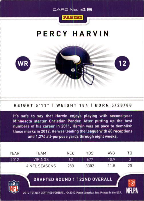 A8185- 2012 Totally Certified Football Cards 1-100 - You Pick - 15+ FREE SHIP - Picture 77 of 157